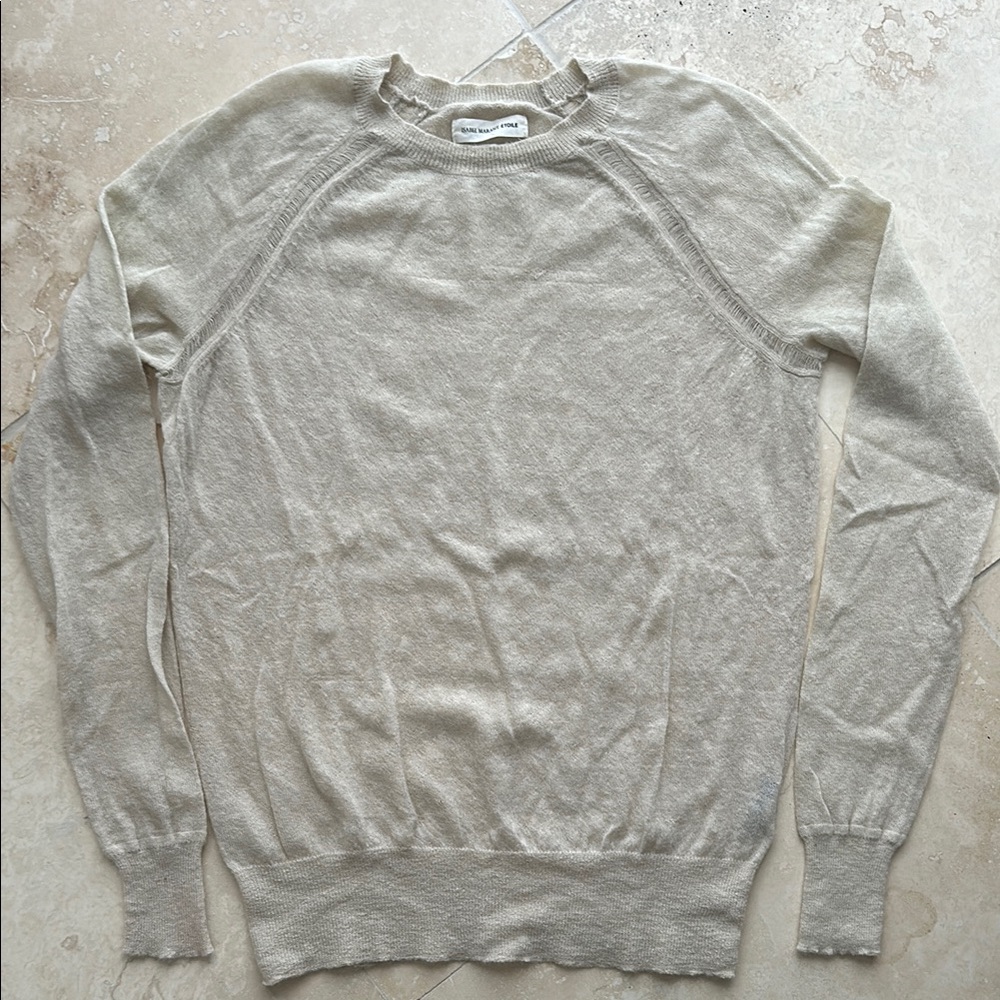 Isabel Marant Cream Crewneck Merino Wool & Alpaca Sweater in Women’s Size 40